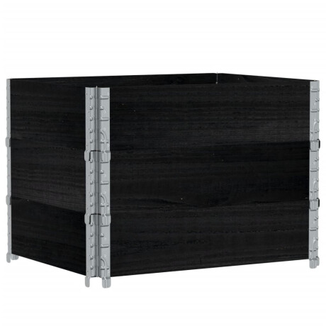 vidaXL Plantenbak 80x60 cm massief grenenhout zwart afbeelding2 - 1
