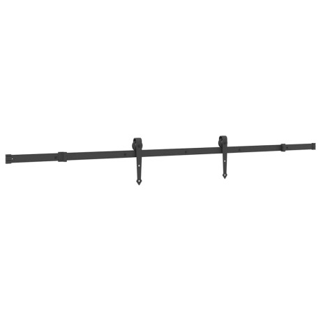 vidaXL Doos met onderdelen voor schuifdeur 213,5 cm staal zwart afbeelding2 - 1