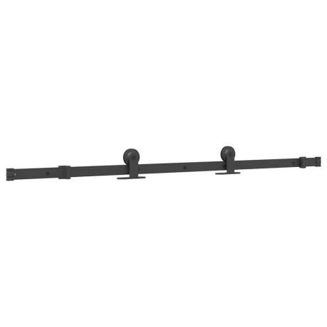 vidaXL Doos met onderdelen voor schuifdeur 152,5 cm staal zwart afbeelding2 - 1