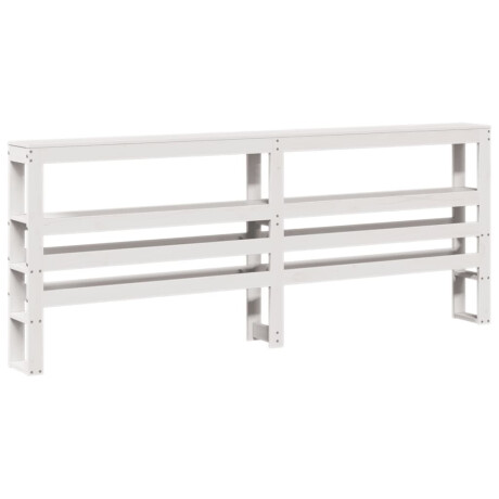 vidaXL Hoofdbord met schappen 180 cm massief grenenhout wit afbeelding2 - 1