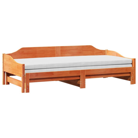 vidaXL Slaapbank met onderschuifbed 90x200 cm massief grenenhout afbeelding2 - 1