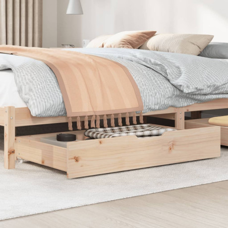 vidaXL Bedlades 2 st met wieltjes 95x55x17 cm massief grenenhout afbeelding2 - 1