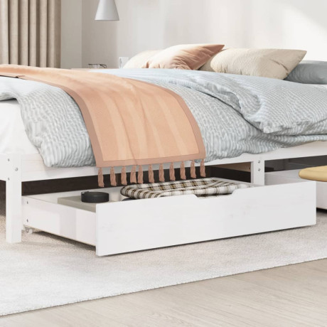 vidaXL Bedlades 2 st 90x55x17 cm massief grenenhout wit afbeelding2 - 1