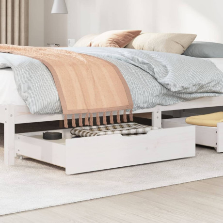 vidaXL Bedlades 2 st 80x55x17 cm massief grenenhout wit afbeelding2 - 1