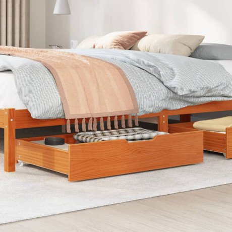 vidaXL Bedlades 2 st 80x55x17 massief grenenhout wasbruin afbeelding2 - 1
