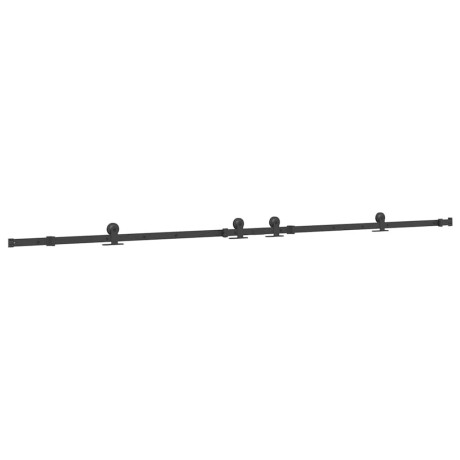 vidaXL Doos met onderdelen voor schuifdeur 152,5 cm staal zwart afbeelding2 - 1