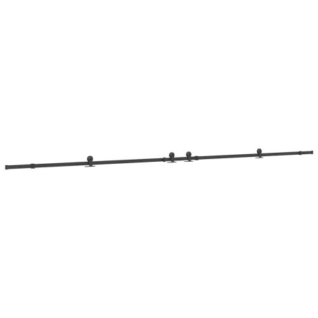 vidaXL Doos met onderdelen voor schuifdeur 213,5 cm staal zwart afbeelding2 - 1