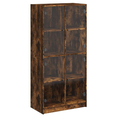 vidaXL Hoge kast met deuren 68x37x142 cm bewerkt hout gerookt eiken afbeelding2 - 1