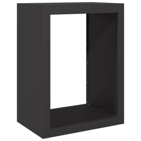 vidaXL Haardhoutrek 60x40x80 cm staal zwart afbeelding2 - 1