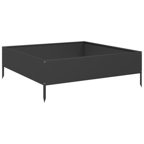 vidaXL Plantenbak verhoogd 100x100x33,5 cm staal zwart afbeelding2 - 1