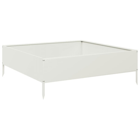 vidaXL Plantenbak verhoogd 100x100x33,5 cm staal wit afbeelding2 - 1