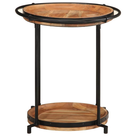 vidaXL Bijzettafel Ø55x60 cm massief acaciahout afbeelding2 - 1