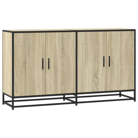 vidaXL Dressoir 134x35x76 cm bewerkt hout sonoma eikenkleurig afbeelding2 - 1