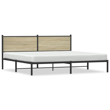 vidaXL Bedframe zonder matras metaal sonoma eikenkleur 200x200 cm afbeelding2 - 1