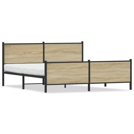 vidaXL Bedframe zonder matras metaal sonoma eikenkleurig 180x200 cm afbeelding2 - 1