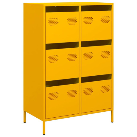 vidaXL Hoge kast 68x39x101,5 cm staal mosterdgeel afbeelding2 - 1