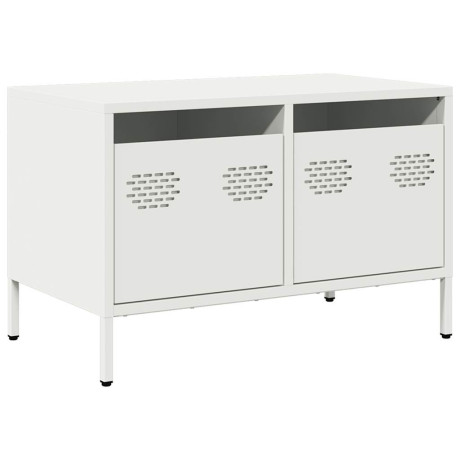 vidaXL Tv-meubel 68x39x43,5 cm koudgewalst staal wit afbeelding2 - 1
