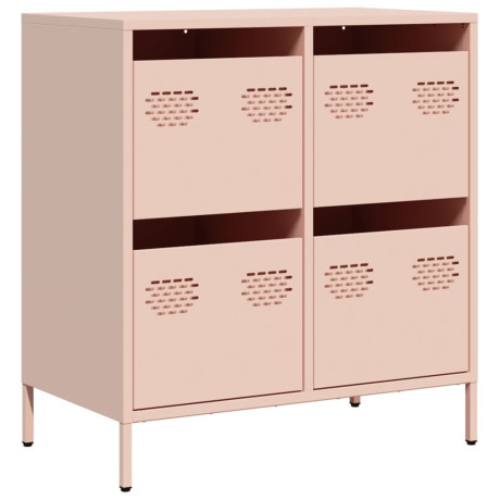 vidaXL Dressoir 68x39x73,5 cm koudgewalst staal roze afbeelding2 - 1