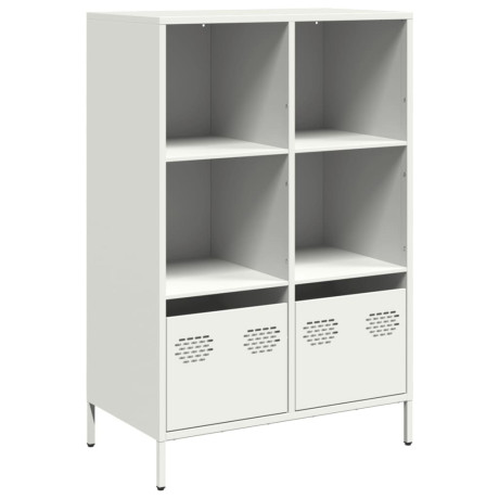 vidaXL Hoge kast 68x39x103,5 cm staal wit afbeelding2 - 1
