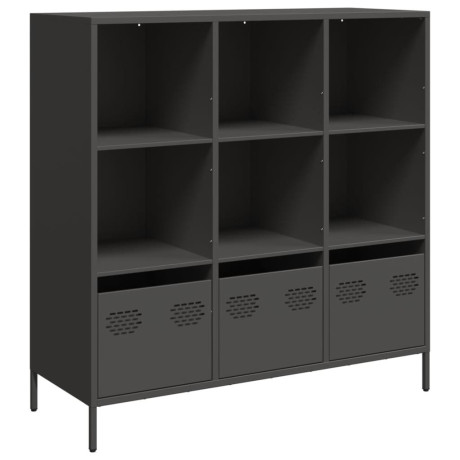 vidaXL Hoge kast 101,5x39x103,5 cm staal zwart afbeelding2 - 1