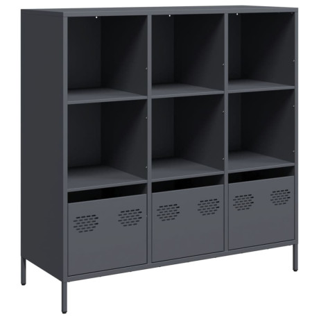 vidaXL Hoge kast 101,5x39x103,5 cm staal antracietkleurig afbeelding2 - 1