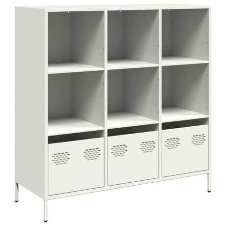 vidaXL Hoge kast 101,5x39x103,5 cm staal wit afbeelding2 - 1