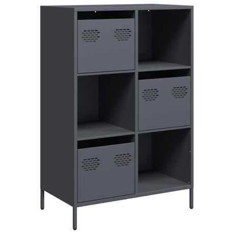 vidaXL Hoge kast 68x39x103,5 cm staal antracietkleurig afbeelding2 - 1
