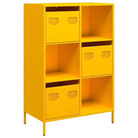 vidaXL Hoge kast 68x39x103,5 cm staal mosterdgeel afbeelding2 - 1
