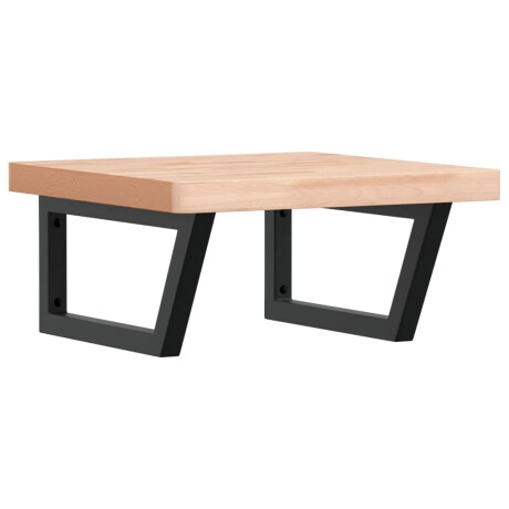 vidaXL Badkamer wandschap staal en massief beukenhout afbeelding2 - 1