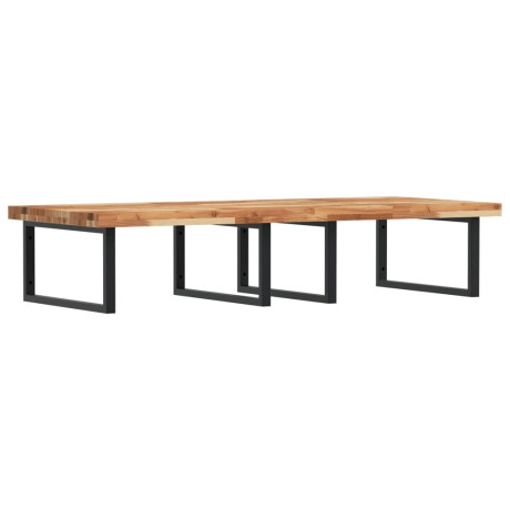 vidaXL Badkamer wandschap staal en massief acaciahout afbeelding2 - 1