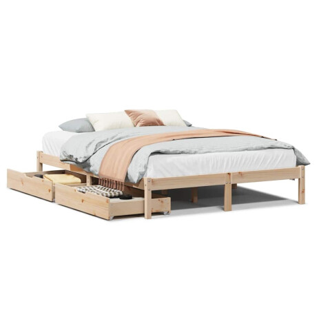 vidaXL Bedframe zonder matras massief grenenhout 135x190 cm afbeelding2 - 1
