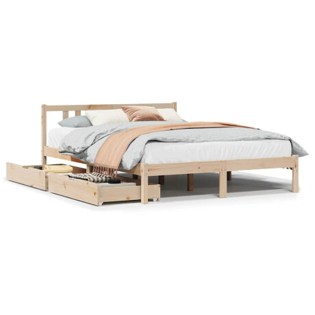vidaXL Bedframe zonder matras massief grenenhout 135x190 cm afbeelding2 - 1