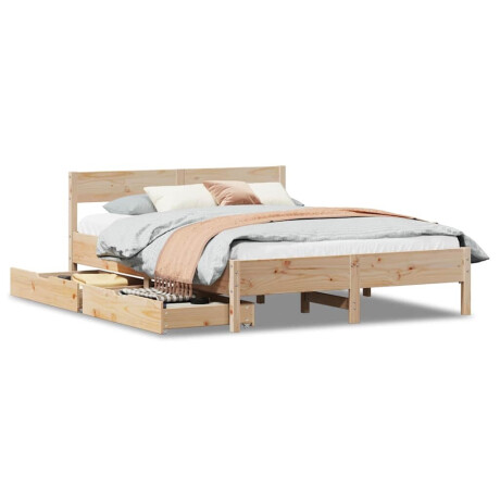 vidaXL Bedframe zonder matras massief grenenhout 135x190 cm afbeelding2 - 1