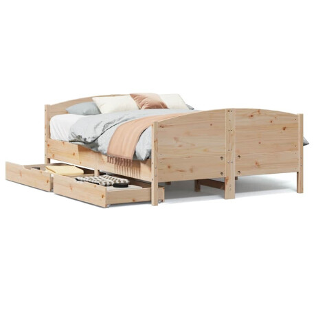 vidaXL Bedframe zonder matras massief grenenhout 135x190 cm afbeelding2 - 1