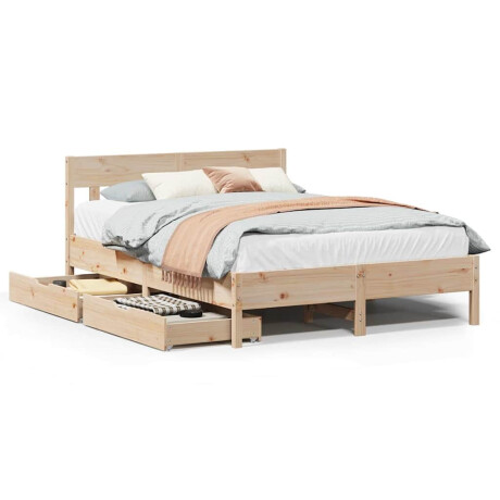 vidaXL Bedframe zonder matras massief grenenhout 135x190 cm afbeelding2 - 1