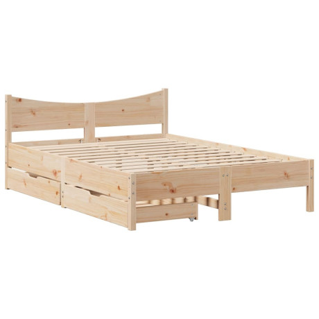 vidaXL Bedframe met lades massief grenenhout 140x200 cm afbeelding2 - 1