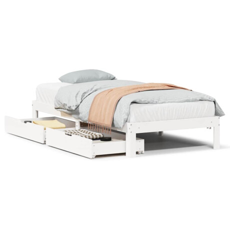 vidaXL Bedframe met lades massief grenenhout wit 90x190 cm afbeelding2 - 1