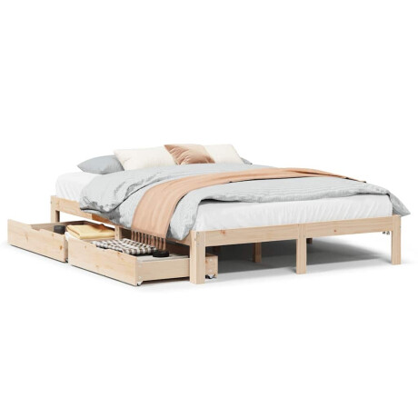 vidaXL Bedframe met lades massief grenenhout 140x190 cm afbeelding2 - 1