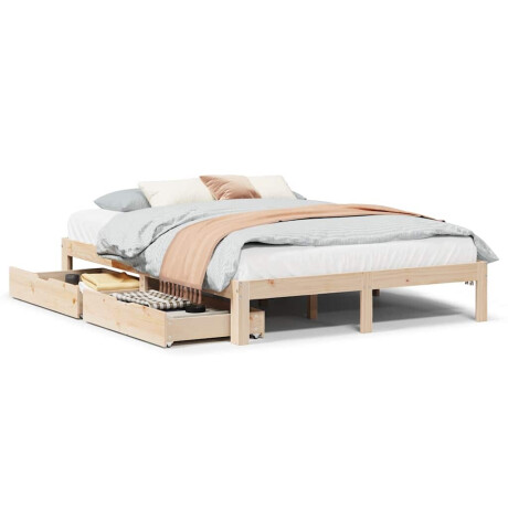 vidaXL Bedframe met lades massief grenenhout 150x200 cm afbeelding2 - 1