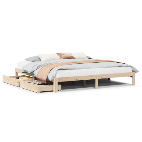 vidaXL Bedframe met lades massief grenenhout 200x200 cm afbeelding2 - 1