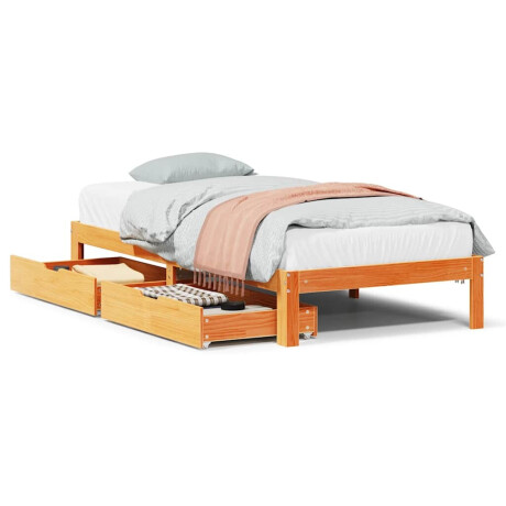 vidaXL Bedframe met lades massief grenenhout wasbruin 90x190 cm afbeelding2 - 1