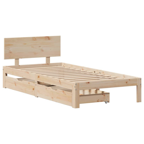 vidaXL Bedframe met lades massief grenenhout 90x200 cm afbeelding2 - 1