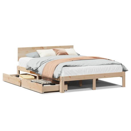 vidaXL Bedframe met lades massief grenenhout 150x200 cm afbeelding2 - 1
