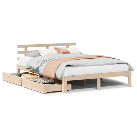 vidaXL Bedframe met lades massief grenenhout 150x200 cm afbeelding2 - 1