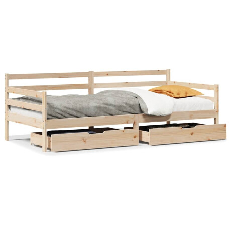 vidaXL Slaapbank met lades 80x200 cm massief grenenhout wit afbeelding2 - 1