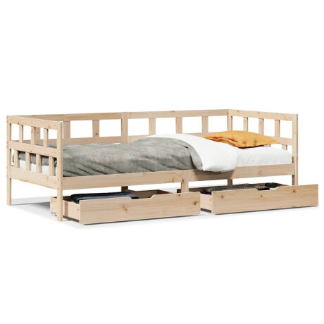 vidaXL Slaapbank met lades 90x190 cm massief grenenhout afbeelding2 - 1