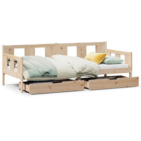 vidaXL Slaapbank met lades 90x190 cm massief grenenhout afbeelding2 - 1