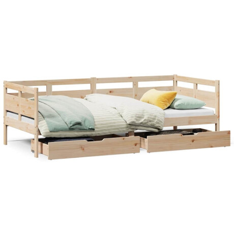 vidaXL Slaapbank met lades 90x190 cm massief grenenhout afbeelding2 - 1