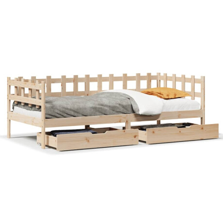 vidaXL Slaapbank met lades 90x190 cm massief grenenhout afbeelding2 - 1