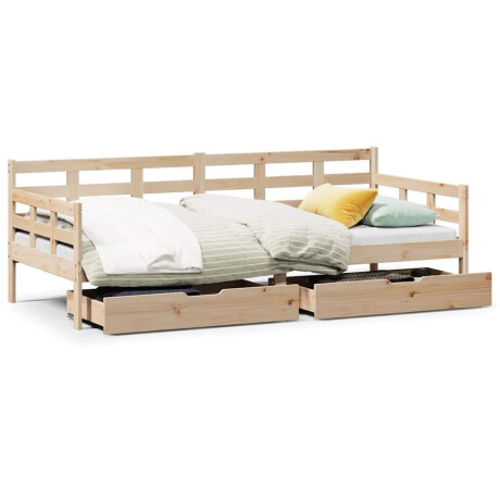 vidaXL Slaapbank met lades 90x190 cm massief grenenhout afbeelding2 - 1